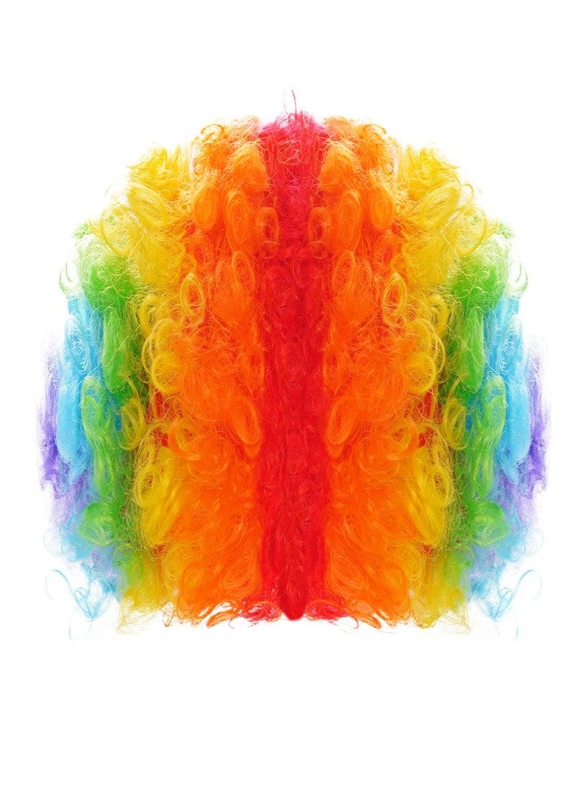 jiebor Clown Wig Costume Accessories Short Colorful Afro Hair Wig for Women Men Adults 70s 80s Halloween Carnivals - Image 5